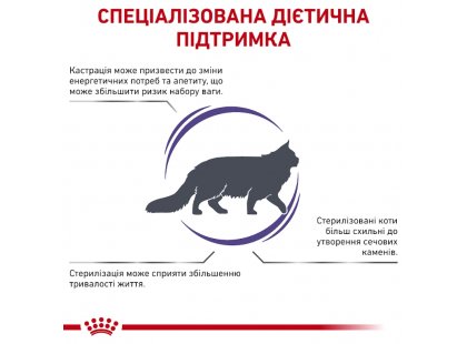 Фото 3 -  сухий корм Royal Canin Neutered Satiety Balance корм-дієта для профілактики сечокам'яної хвороби у стерилізованих кішок та котів до 7 років