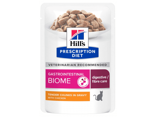 Фото - Hill's Prescription Diet Gastrointestinal Biome Chicken влажный корм для кошек при заболеваниях желудочно-кишечного тракта КУРИЦА, пауч ветеринарные корма Hill's Prescription Diet Gastrointestinal Biome Chicken влажный корм для кошек при заболеваниях желудочно-кишечного тракта КУРИЦА, пауч