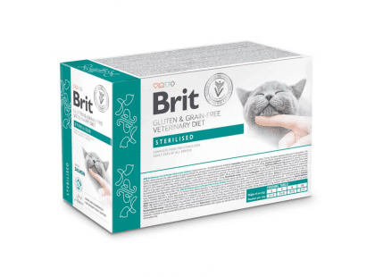 Фото - ветеринарні корми Brit Veterinary Diets Cat Grain Free Sterilised Salmon консерви для підтримки сечовивідних шляхів у котів ЛОСОСЬ