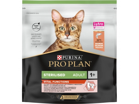 Фото - сухой корм Purina Pro Plan (Пурина Про План) Adult Sterilised Vital Functions Salmon сухой корм для стерилизованных кошек ЛОСОСЬ