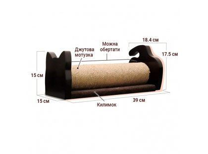 Фото 4 -  когтерезы CattyMan Scratching Rolling Post когтеточка для кошек, вращающийся столбик с каркасом