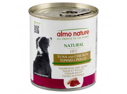 Фото - Almo Nature HFC NATURAL TUNA & CHICKEN консерви для собак ТУНЕЦЬ І КУРКА вологий корм (консерви) Almo Nature HFC NATURAL TUNA & CHICKEN консерви для собак ТУНЕЦЬ І КУРКА
