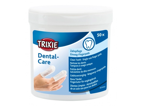 Фото 2 -  повседневная косметика Trixie Dental-Care одноразовые салфетки на палец для чистки зубов