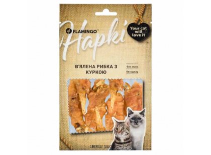 Фото - Flamingo Лакомство для кошек ВЯЛЕНАЯ РЫБА С КУРИЦЕЙ лакомства Flamingo Лакомство для кошек ВЯЛЕНАЯ РЫБА С КУРИЦЕЙ