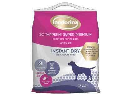 Фото 3 -  пелюшки Inodorina Tappetini Instant Dry швидкопоглинаючі пелюшки для собак з активованим вугіллям