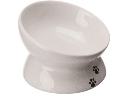 Фото 3 -  миски, напувалки, фонтани Trixie Ceramic Bowl керамічна миска на підставці для котів, біла (24798)