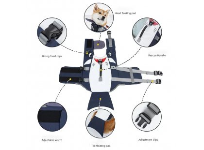 Фото 4 -  рятувальні жилети Fovis Wan Talk Cartoon Style Reflective Life Jacket рятувальний жилет для собак