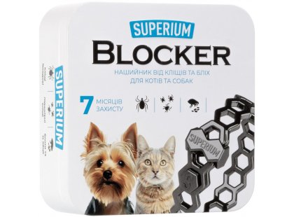 Фото - Superium Блокер противопаразитарный ошейник для кошек и собак от блох и клещей Superium Блокер противопаразитарный ошейник для кошек и собак