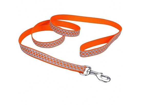 Фото - амуніція Coastal (Костал) Lazer Brite Reflective Leash світловідбиваючий повідець для собак, ПОМАРАНЧЕВІ КРАПКИ