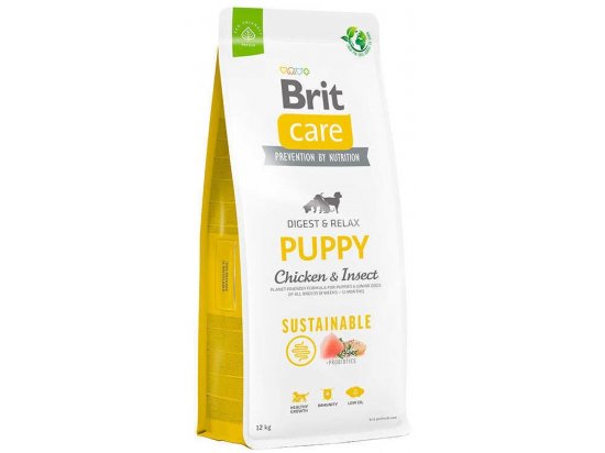 Фото - сухий корм Brit Care Dog Sustainable Puppy Chicken & Insect сухий корм для цуценят КУРКА та КОМАХИ