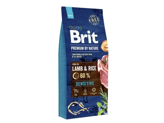 Фото - сухой корм Brit Premium Dog Sensitive Lamb & Rice сухой корм для собак с чувствительным пищеварением ЯГНЕНОК и РИС