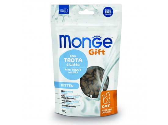 Фото - Monge Cat Gift Kitten Trout & Milk ласощі для кошенят ФОРЕЛЬ та МОЛОКО ласощі Monge Cat Gift Kitten Trout & Milk ласощі для кошенят ФОРЕЛЬ та МОЛОКО