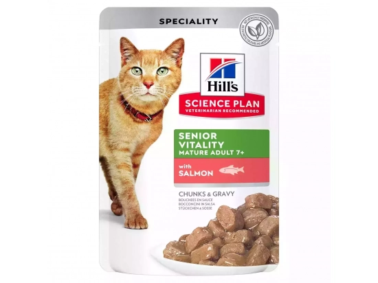 Фото - Hill's Science Plan Mature Adult Senior Vitality Salmon корм для пожилых кошек ЛОСОСЬ влажный корм (консервы) Hill's Science Plan Mature Adult Senior Vitality Salmon корм для пожилых кошек ЛОСОСЬ