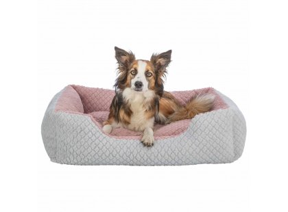 Фото 3 -  лежаки, матраси, килимки та будиночки Trixie Kaline Mio лежак для собак і котів, сірий/рожевий