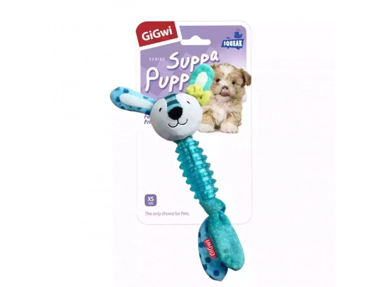 Фото - игрушки GiGwi (Гигви) Suppa Puppa ЗАЯЦ игрушка для собак с пищалкой, 15 см