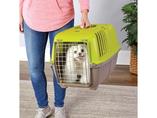 Фото - переноски, сумки, рюкзаки Pratiko (Пратіко) Pet Carrier переноска для тварин, ДВЕРI МЕТАЛ, салатовий