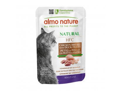 Фото - Almo Nature HFC NATURAL CHICKEN & DUCK консервы для кошек КУРИЦА и УТКА, пауч влажный корм (консервы) Almo Nature HFC NATURAL CHICKEN & DUCK консервы для кошек КУРИЦА и УТКА, пауч