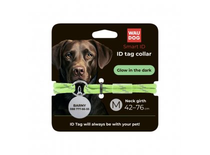 Фото - амуниция Collar WAUDOG Smart ID светящийся светоотражающий шнурок для адресника из паракорда, салатовый