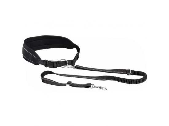 Фото - амуниция Trixie WAIST BELT WITH LEASH поводок с поясным ремнем для средних  и крупных собак (12767)