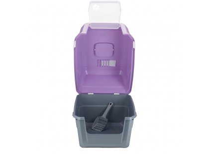 Фото 4 -  туалеты, лотки AnimAll закрытый туалет для кошек с лопаткой CNR-143, фиолетовый