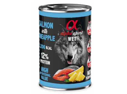 Фото - влажный корм (консервы) Alpha Spirit (Альфа Спирит) Wet Salmon with Pineapple полнорационный влажный корм для собак ЛОСОСЬ и АНАНАС