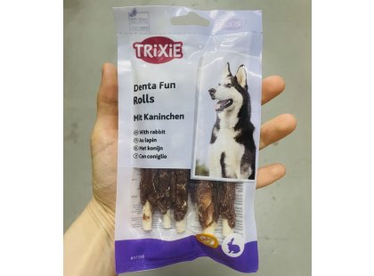Фото 2 -  лакомства Trixie Denta Fun Лакомство для собак - палочки для зубов КРОЛИК