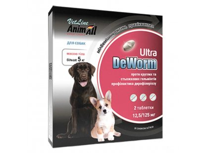 Фото - от глистов AnimAll VetLine DeWorm Ultra таблетки от глистов для собак и щенков