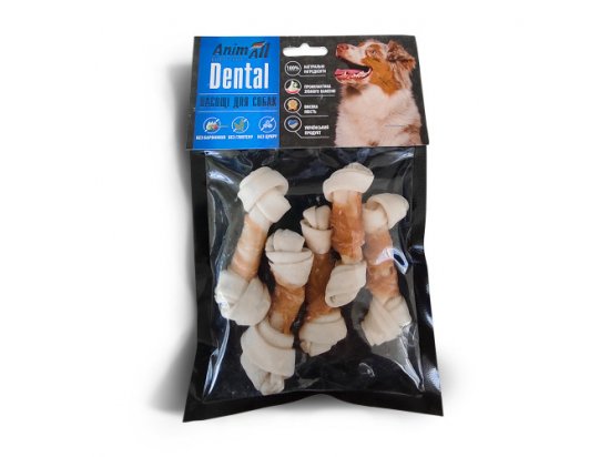 Фото - лакомства AnimAll Dental кость баварская узловая с мясом курицы