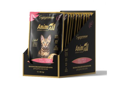 Фото 3 -  влажный корм (консервы) AnimAll Cat Chicken Shrimp влажный корм для кошек КУРИЦА И КРЕВЕТКИ