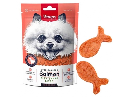 Фото - лакомства Wanpy (Ванпи) Salmon Fish Shape Bites лакомство рыбки для собак С ЛОСОСЕМ