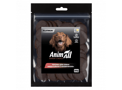 Фото 2 -  лакомства AnimAll Platinum лакомство для собак МЕДАЛЬОНЫ С ГОВЯДИНОЙ