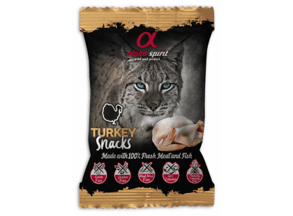 Фото - лакомства Alpha Spirit CAT SNACKS TURKEY полувлажные лакомство для кошек, кубики ИНДЕЙКА