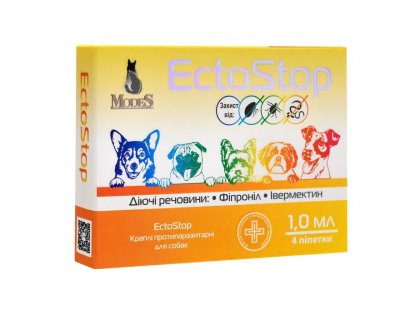 Фото 3 -  от блох и клещей Modes EctoStop капли на холку от блох, клещей и гельминтов для собак