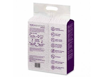 Фото 2 -  наполнители Velvet Paw Tofu+Bentonite Original гороховый наполнитель с бентонитом для кошек БЕЗ АРОМАТА