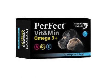 Фото - вітаміни та мінерали Ветсинтез Perfect Vit&Min Omega 3+ вітаміни для собак і котів з риб'ячим жиром