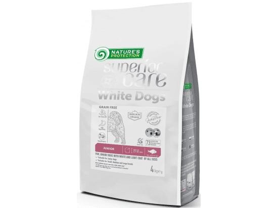 Фото - сухой корм Natures Protection (Нейчез Протекшин) Superior Care White Dogs Grain Free WHITE FISH Junior сухой корм для щенков с белой шерстью БЕЛАЯ РЫБА