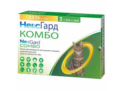 Фото - от блох и клещей NexGard Combo (Нексгард Комбо) спот-он капли от блох, клещей и гельминтов для кошек