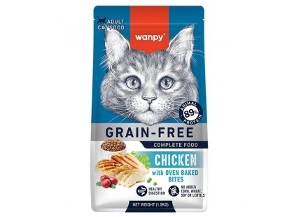 Фото 2 -  сухий корм Wanpy Adult Cat Grain Free Chicken сухий беззерновий корм для котів КУРКА