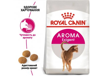 Фото - сухой корм Royal Canin AROMA EXIGENT (АРОМА ЕКСИДЖЕНТ ДЛЯ ПРИВЕРЕДЛИВЫХ) сухой корм для взрослых кошек