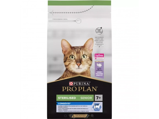 Фото - сухий корм Purina Pro Plan (Пуріна Про План) Sterilised Senior 7+ Longevis Turkey сухий корм для стерилізованих кішок старше 7 років ІНДИЧКА