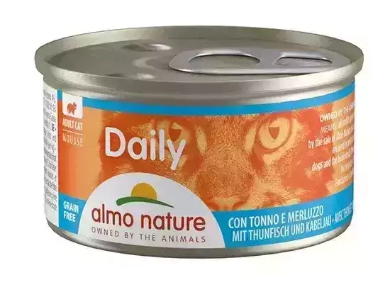 Фото - Almo Nature Daily MOUSSE TUNA & COD консерви для котів ТУНЕЦЬ І ТРІСКА, мус вологий корм (консерви) Almo Nature Daily MOUSSE TUNA & COD консерви для котів ТУНЕЦЬ І ТРІСКА, мус