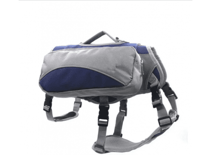 Фото 3 -  амуниция Voyager Pet Dog Bagpack cумка-седло для собак, синий с серым