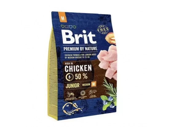 Фото - сухой корм Brit Premium Junior Medium М Chicken сухой корм для щенков и молодых собак средних пород КУРИЦА