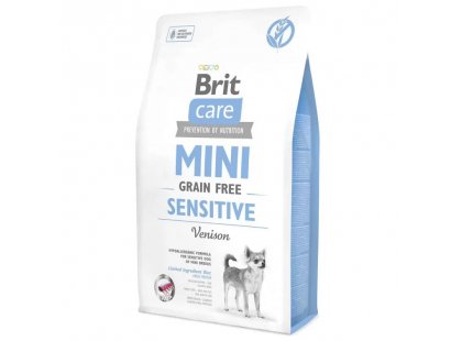 Фото - сухий корм Brit Care Dog Grain Free Mini Sensitive Venison беззерновий сухий корм для собак міні порід із чутливим травленням ОЛЕНИНА