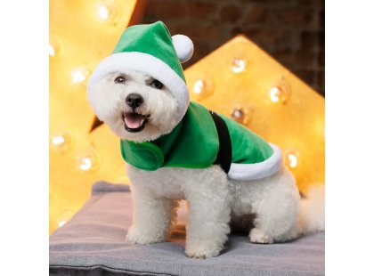 Фото 5 -  одежда Pet Fashion Santa рождественская попона для собак, зеленый