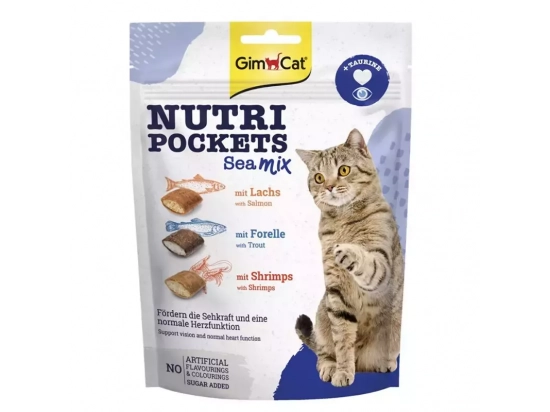 Фото - лакомства Gimcat NUTRI POCKETS SEA MIX лакомство для кошек МОРСКОЙ МИКС