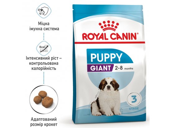 Фото - сухой корм Royal Canin GIANT PUPPY корм для щенков гигантских пород от 2 до 8 месяцев