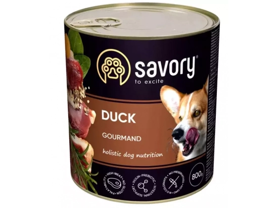 Фото - вологий корм (консерви) Savory (Сейворі) GOURMAND DUCK вологий корм для дорослих собак (качка)