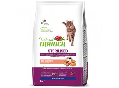 Фото - сухой корм Trainer Natural ADULT STERILISED WITH SALMON - корм для стерилизованных кошек с лососем