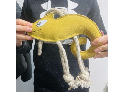 Фото 3 -  іграшки Trixie Chameleon on Rope іграшка зі шкіри для собак ХАМЕЛЕОН НА МОТУЗЦІ (35997)
